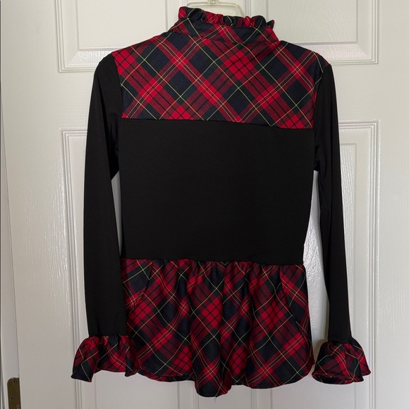 Plaid Ruffle Button-Up Blouse - Picture 5 of 5